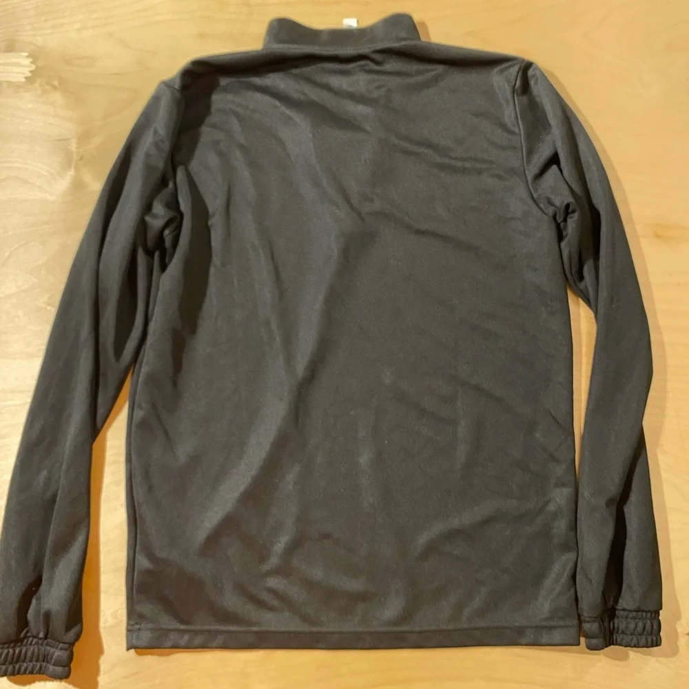 Adidas Black Quarter Zip Long-Sleeve Top with Logo Medium (OO)